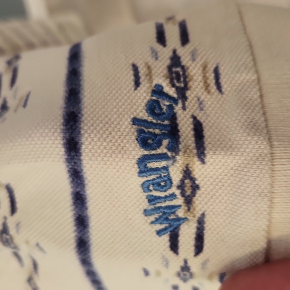 Wrangler Vintage Western Cowboy Aztec Print Polo Shirt Cotton Limited Edition - Picture 8 of 11